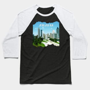 Cool photography of Atlanta Georgia skyline blue sky USA city break Baseball T-Shirt